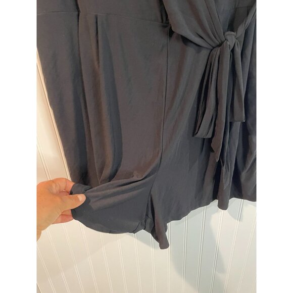 Emma & Michele Womens 3X Black Wrap Dress With Pockets & Tie Waist - Picture 9 of 13